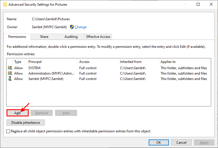 add كيفية حذف الملفات المحمية بواسطة TrustedInstaller في Windows 10