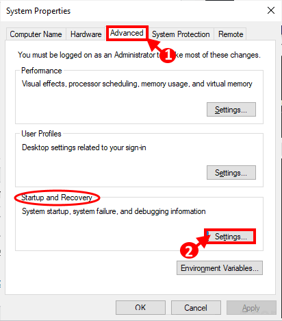 advanced_settings-tab إصلاح: خطأ فادح في البنية الأساسية في نظام التشغيل Windows 10