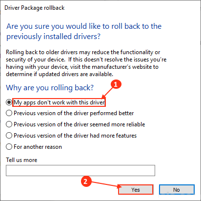 are-you-sure-to-rollback حل مشكلة - إصلاح بدء التشغيل في حلقة لانهائية في نظام التشغيل Windows 10