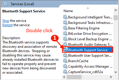 bluetooth-services_double-click إصلاح: اختفاء خيار تشغيل Bluetooth On إيقاف / Off في Windows 10