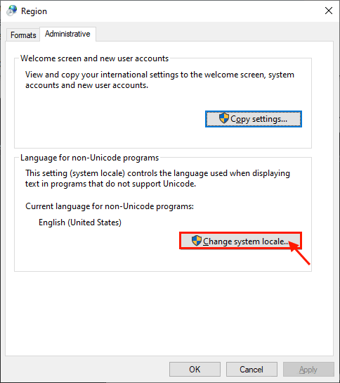 change-system-locale إصلاح: Windows يحتفظ تلقائيًا بإضافة تخطيط لوحة المفاتيح EN-US في Windows 10