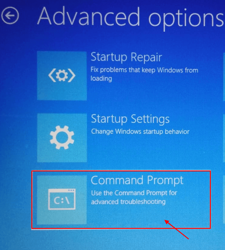 command-prompt-new حل مشكلة - إصلاح بدء التشغيل في حلقة لانهائية في نظام التشغيل Windows 10