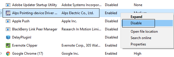 disable-startup-items 4 طرق لتعطيل برامج بدء التشغيل في Windows 10