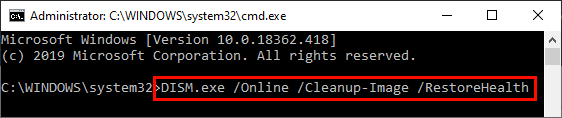 dism-exe-restore-health إصلاح: Windows Hello Face لا يعمل في Windows 10