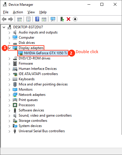 dispaly-adapter حل مشكلة - إصلاح بدء التشغيل في حلقة لانهائية في نظام التشغيل Windows 10