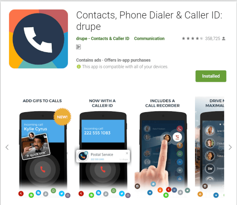 drupe-768x664-1 أفضل 10 تطبيقات المسجل Dialer لـ Android في 2020
