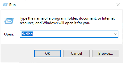 dxdiag_run إصلاح التطبيقات التي تظهر غير واضحة في Windows 10
