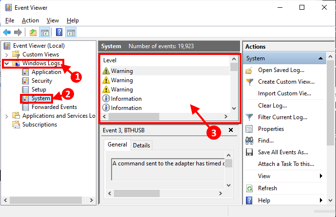 event-viewer-system-logs-1 إصلاح: شريط العنوان وجزء من Windows مفقود في Windows 10 Pro
