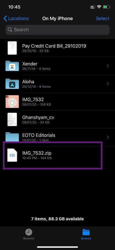 files-unzip_4d470f76dc99e18ad75087b1b8410ea9 أفضل 10 نصائح وحيلة لاستخدام Apple Files مثل المحترفين