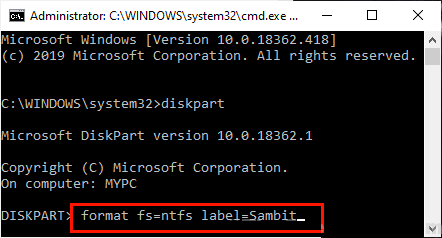 format-ntfs_cmd إصلاح : خطأ أثناء نسخ الملف أو المجلد: خطأ غير محدد في Windows 10
