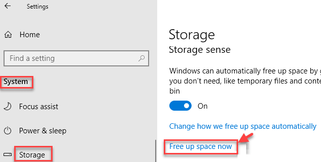 free-up-space-now-min إصلاح تبويب العمليات في إدارة المهام فارغة على Windows 10
