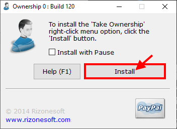 install-ownership كيفية حذف الملفات المحمية بواسطة TrustedInstaller في Windows 10