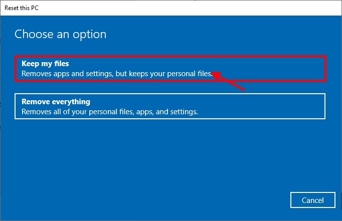 keep-my-files إصلاح: اختفاء خيار تشغيل Bluetooth On إيقاف / Off في Windows 10