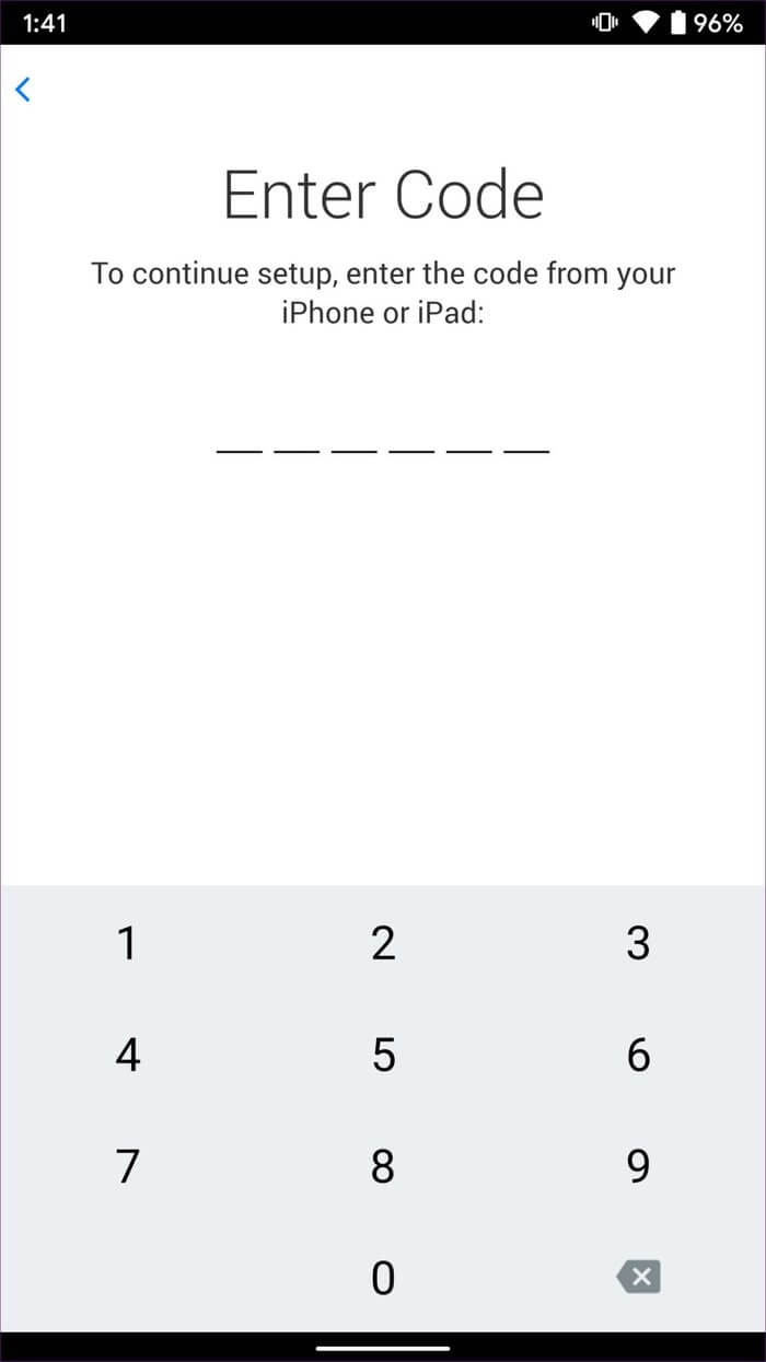 move-to-ios-code-enter كيفية إضافة جهات اتصال Gmail إلى iPhone والخدع الأخرى