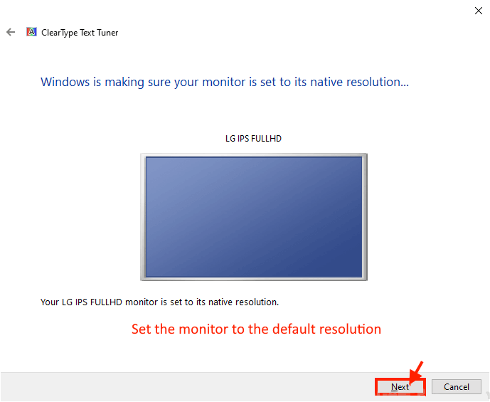 next_clear-type إصلاح التطبيقات التي تظهر غير واضحة في Windows 10