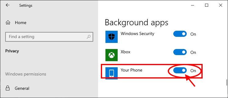 on_your-phone-1 إصلاح:عدم عمل تطبيق Your Phone في Windows 10
