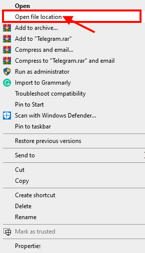open-file-location 8 طرق لإلغاء تثبيت التطبيقات / البرامج في نظام التشغيل Windows 10