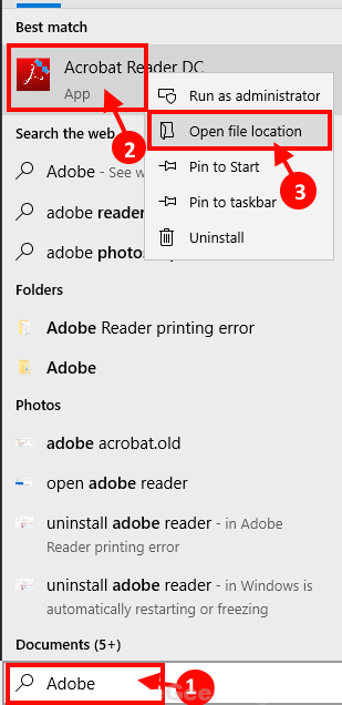 open-file-location_search 8 طرق لإلغاء تثبيت التطبيقات / البرامج في نظام التشغيل Windows 10