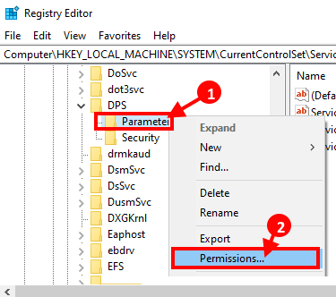 parameters-permission إصلاح: خطأ خدمة سياسة التشخيص لا تعمل على Windows 10