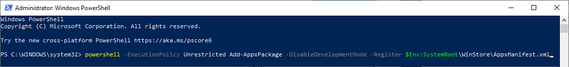 powershell_store-problem إصلاح: متجر Windows لا يفتح في Windows 10