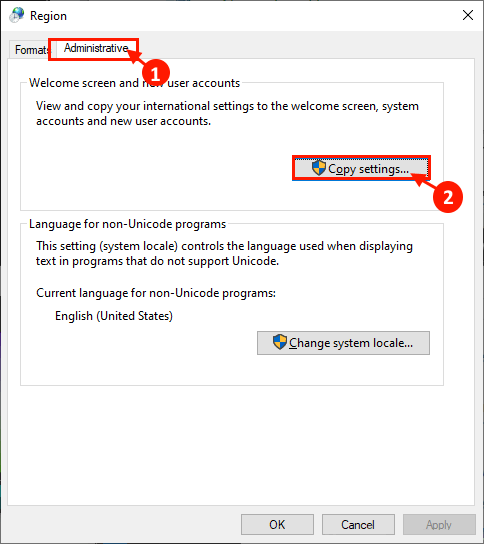 region_admin إصلاح: Windows يحتفظ تلقائيًا بإضافة تخطيط لوحة المفاتيح EN-US في Windows 10