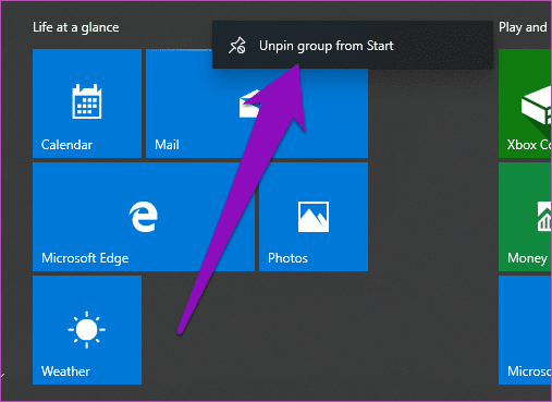 remove-windows-10-start-menu-tiles-programs-06_4d470f76dc99e18ad75087b1b8410ea9 أفضل الطرق لإزالة التطبيقات والبرامج من قائمة بدء تشغيل على Windows 10
