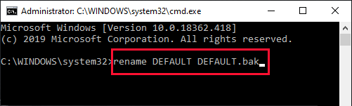 rename-default_backup حل مشكلة - إصلاح بدء التشغيل في حلقة لانهائية في نظام التشغيل Windows 10