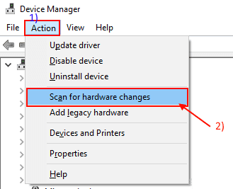 scan-for-hardware-change-1-1 كيفية تعطيل التحديد التلقائي في Windows 10