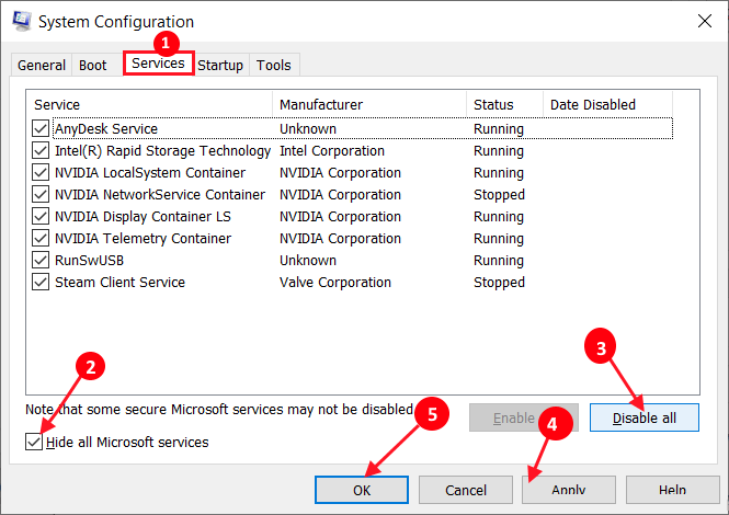 services-2-3 إصلاح: مفتاح طباعة الشاشة Print Screen لا يعمل على نظام التشغيل Windows 10