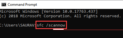 sfc-scannow-min إصلاح: سيتم إعادة تشغيل جهاز الكمبيوتر الخاص بك تلقائيًا في دقيقة واحدة في Windows 10