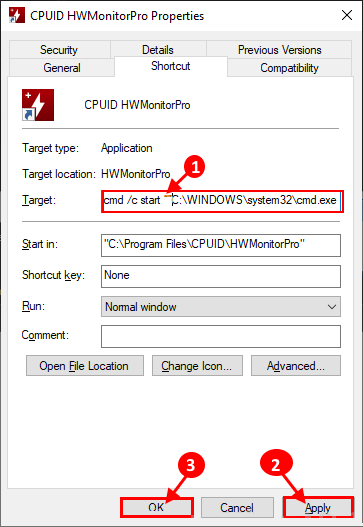target-changed_targer إزالة الدرع الأصفر والأزرق من الرموز بسهولة في نظام التشغيل Windows 10