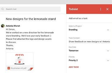 todoist-gmail أفضل 14 إضافة Gmail للتعديل على حسابك في عام 2020