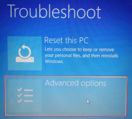 troubleshoot_advanced-1 إصلاح: شريط العنوان وجزء من Windows مفقود في Windows 10 Pro