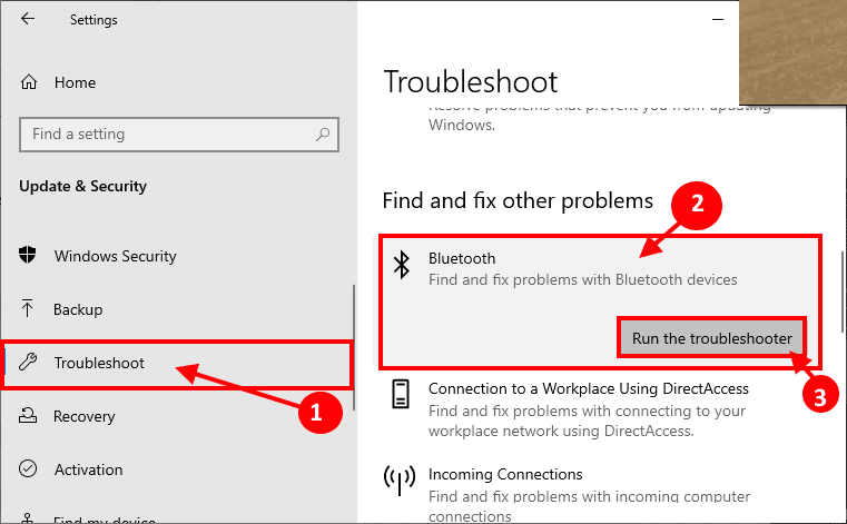 troubleshoot_bluetooth إصلاح: اختفاء خيار تشغيل Bluetooth On إيقاف / Off في Windows 10