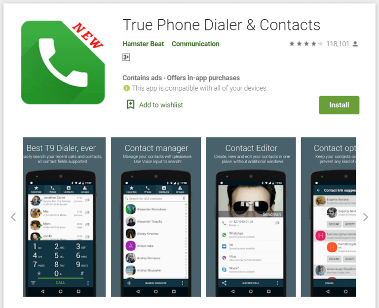 true-phone-dialer-and-contacts-768x625-1 أفضل 10 تطبيقات المسجل Dialer لـ Android في 2020
