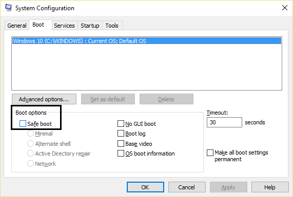 uncheck-safe-boot-option 10 طرق لإصلاح حل خطأ المضيف Host في Chrome
