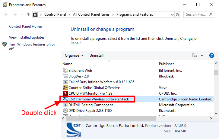uninstall-bluetooth-adapter إصلاح: اختفاء خيار تشغيل Bluetooth On إيقاف / Off في Windows 10