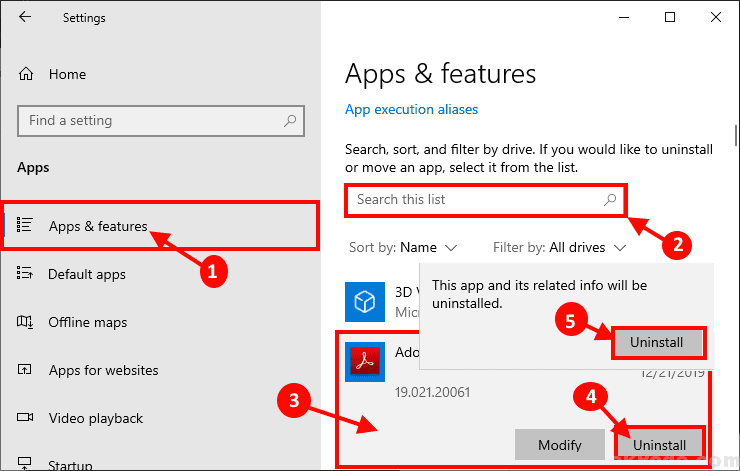uninstall-settings-1 8 طرق لإلغاء تثبيت التطبيقات / البرامج في نظام التشغيل Windows 10