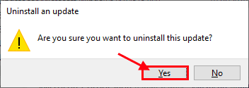 uninstall_Yes حل مشكلة - إصلاح بدء التشغيل في حلقة لانهائية في نظام التشغيل Windows 10