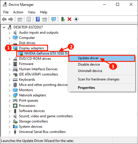 update-graphics-driver إصلاح التطبيقات التي تظهر غير واضحة في Windows 10