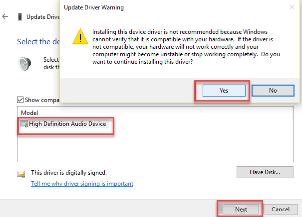 update-high-definition-audio-device-software-min إصلاح سماعات الرأس لا تعمل في Windows 10