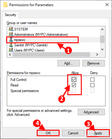 user-group-permission-add إصلاح: خطأ خدمة سياسة التشخيص لا تعمل على Windows 10