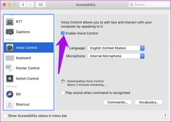voice-control-how-to-use-it-mac-accessibility-voice-control-enable_4d470f76dc99e18ad75087b1b8410ea9 ما هو التحكم الصوتي وكيفية استخدامه على جهاز Mac الخاص بك