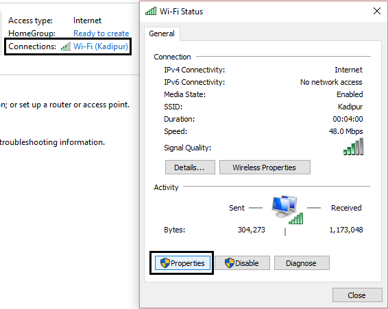 wifi-connection-properties 10 طرق لإصلاح حل خطأ المضيف Host في Chrome