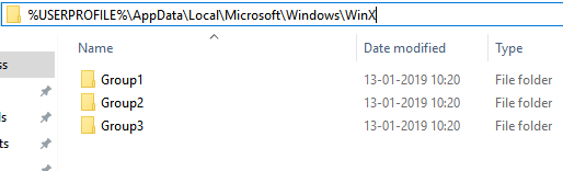 winx-folder-min النقر بزر الماوس الأيمن على قائمة ابدأ / شريط المهام  لا يعمل في windows 10