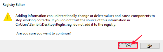 yes-merge-1 خدمة Windows Update مفقودة خطأ 0x80070424 في Windows 10 Pro