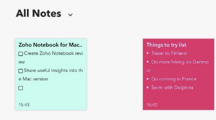 zoho-notebook-1 أفضل 12 تطبيق لتدوين الملاحظات يجب عليك استخدامها في 2025