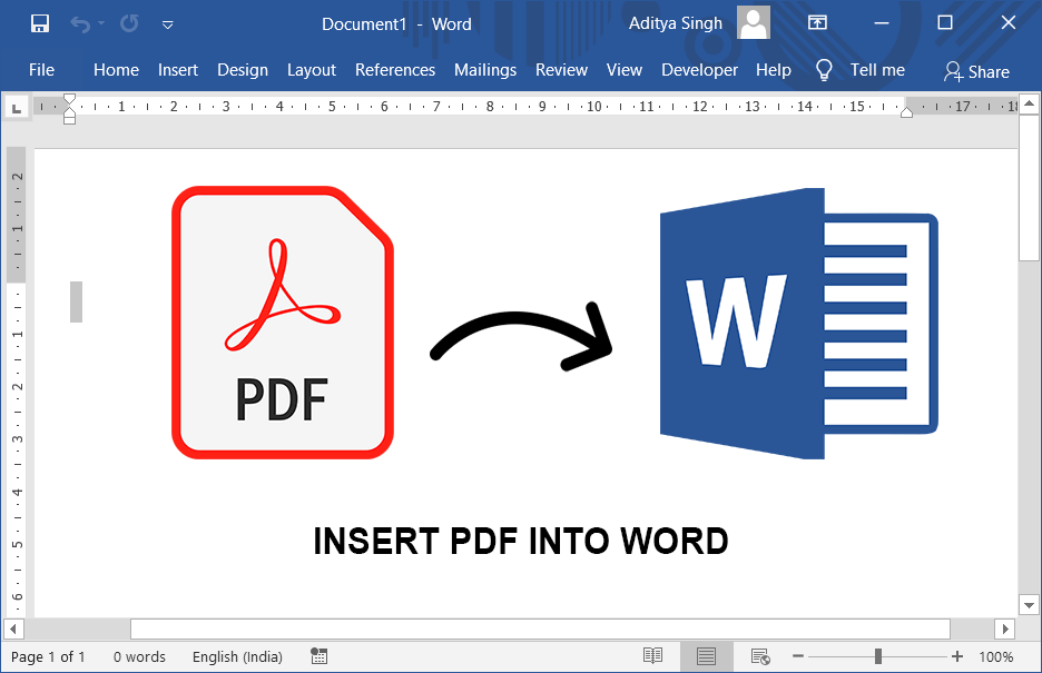 كيفية ادراج PDF  في Word Document - %categories