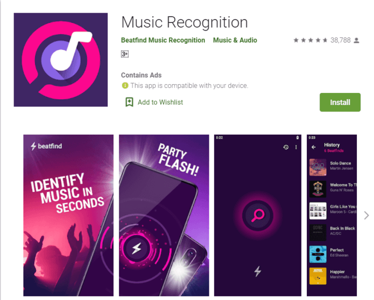Beatfind-1-768x617-1 أفضل 6 تطبيقات اكتشاف  الأغاني لـ Android في 2025