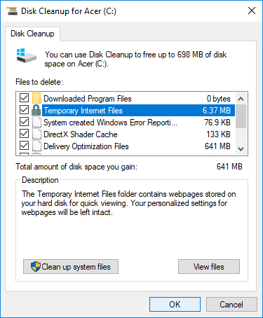 Check-or-uncheck-all-the-items-you-want-to-include-in-Disk-Cleanup إصلاح غير قادر على تحميل تحديث Windows 10 Creators